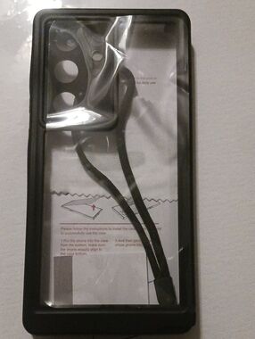 Black Waterproof Phone Case with Neck Strap